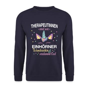 Therapeut Physiotherapeut Physio Beruf Spruch - Unisex Pullover - Navy - Vorne - Alina (178cm) & Michal (187cm)