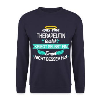 Therapeut Physiotherapeut Physio Beruf Spruch - Unisex Pullover - Navy - Vorne - Alina (178cm) & Michal (187cm)