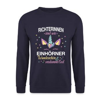 Richter Jura Rechtswissenschaft Beruf Spruch - Unisex Pullover - Navy - Vorne - Alina (178cm) & Michal (187cm)