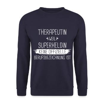 Therapeut Physiotherapeut Physio Beruf Spruch - Unisex Pullover - Navy - Vorne - Alina (178cm) & Michal (187cm)