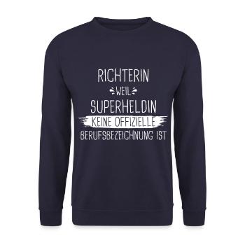 Richter Richterin Jura Gericht Beruf Spruch - Unisex Pullover - Navy - Vorne - Alina (178cm) & Michal (187cm)