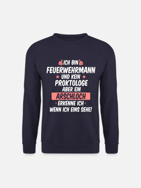 Feuerwehrmann Feuerwehr Spruch Notruf Beruf - Unisex Pullover - Navy