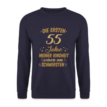 Geburtstag 20 Geburtstag Kindheit Spruch Party - Unisex Pullover - Navy - Vorne - Alina (178cm) & Michal (187cm)