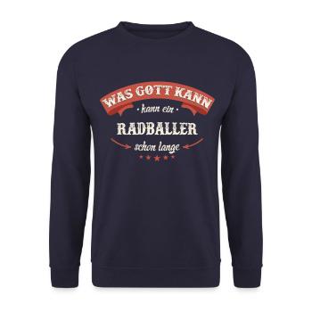 Radball Radballer Radballerin Sport Spruch - Unisex Pullover - Navy - Vorne - Alina (178cm) & Michal (187cm)