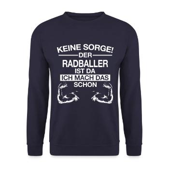 Radball Radballer Radballerin Sport Spruch - Unisex Pullover - Navy - Vorne - Alina (178cm) & Michal (187cm)