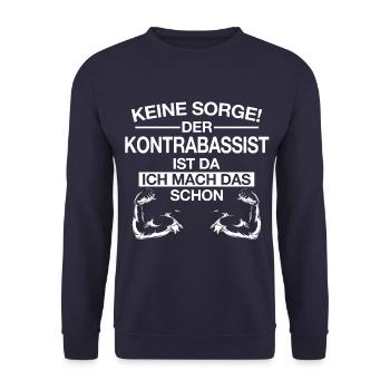 Kontrabass Kontrabass Instrument Bass Spruch - Unisex Pullover - Navy - Vorne - Alina (178cm) & Michal (187cm)