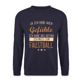 Faustball Fistball Sport Faustballer Spruch - Unisex Pullover - Navy - Vorne - Alina (178cm) & Michal (187cm)