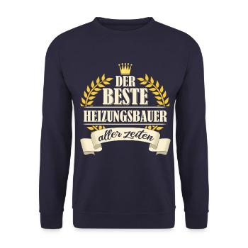 Heizungsbauer Heizungsbau Bauarbeiter Beruf Spruch - Unisex Pullover - Navy - Vorne - Alina (178cm) & Michal (187cm)
