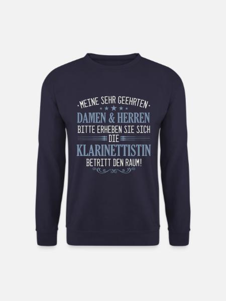 Klarinette Klarinettistin Instrument Musik Spruch - Unisex Pullover - Navy