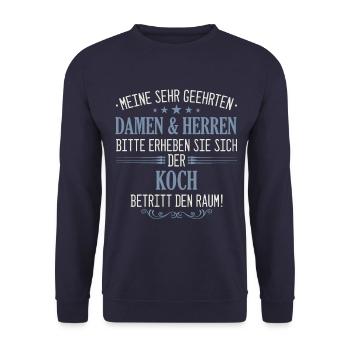Koch Köche Chefkoch kochen Küche Beruf Spruch - Unisex Pullover - Navy - Vorne - Alina (178cm) & Michal (187cm)