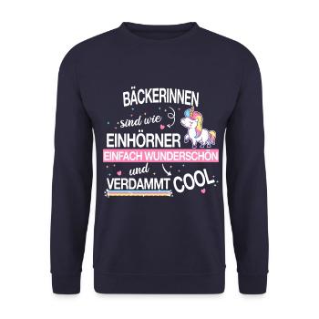 Bäcker Bäckerin Bäckerei Beruf Spruch - Unisex Pullover - Navy - Vorne - Alina (178cm) & Michal (187cm)