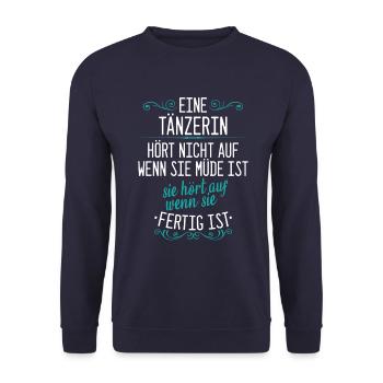 Tanzen Tänzer Tänzerin Tanzsport Sport Spruch - Unisex Pullover - Navy - Vorne - Alina (178cm) & Michal (187cm)