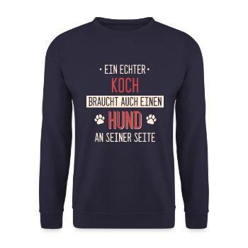 Koch Köche Chefkoch kochen Küche Beruf Spruch - Unisex Pullover - Navy - Vorne - Alina (178cm) & Michal (187cm)
