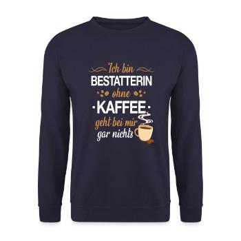 Bestatter Bestatterin Bestatten Beruf Spruch - Unisex Pullover - Navy - Vorne - Alina (178cm) & Michal (187cm)