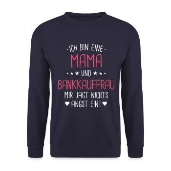 Bankkauffrau Bänker Finanzen Beruf Spruch - Unisex Pullover - Navy - Vorne - Alina (178cm) & Michal (187cm)