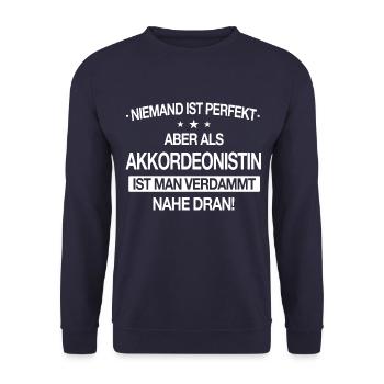 Akkordeon Ziehharmonika Instrument Musik Spruch - Unisex Pullover - Navy - Vorne - Alina (178cm) & Michal (187cm)