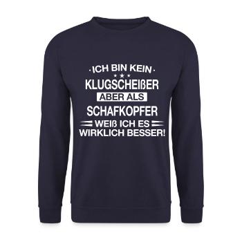 Schafkopfen Schafkopf Kartenspiel Spruch - Unisex Pullover - Navy - Vorne - Alina (178cm) & Michal (187cm)