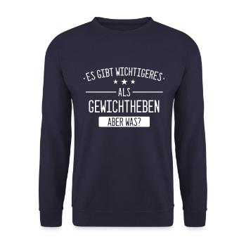 Gewichtheben Gewichtheber Kraftsport Sport Spruch - Unisex Pullover - Navy - Vorne - Alina (178cm) & Michal (187cm)