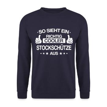 Stockschießen Eisstockschießen Eisstock Spruch - Unisex Pullover - Navy - Vorne - Alina (178cm) & Michal (187cm)