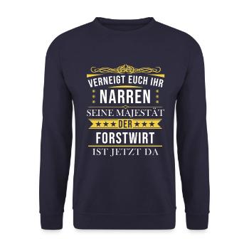 Forstwirt Forstwirtin Holzfäller Beruf Spruch - Unisex Pullover - Navy - Vorne - Alina (178cm) & Michal (187cm)