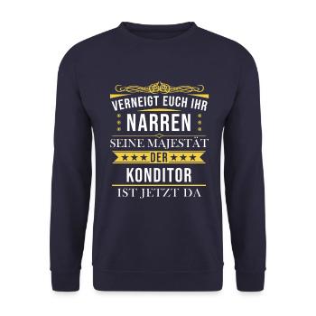 Konditor Konditorei Kuchen Torte Beruf Spruch - Unisex Pullover - Navy - Vorne - Alina (178cm) & Michal (187cm)