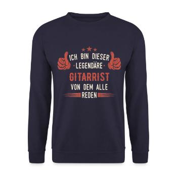 Gitarre Gitarrist Akustikgitarre Instrument Spruch - Unisex Pullover - Navy - Vorne - Alina (178cm) & Michal (187cm)