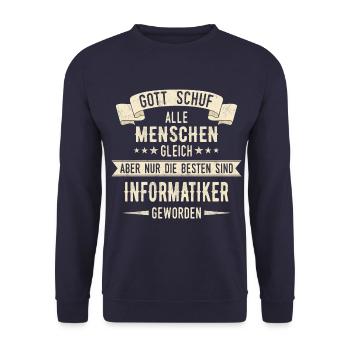 Informatiker Programmierer Informatik Spruch - Unisex Pullover - Navy - Vorne - Alina (178cm) & Michal (187cm)