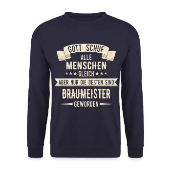 Braumeister Brauerei Bier Beruf Spruch - Unisex Pullover - Navy - Vorne - Alina (178cm) & Michal (187cm)