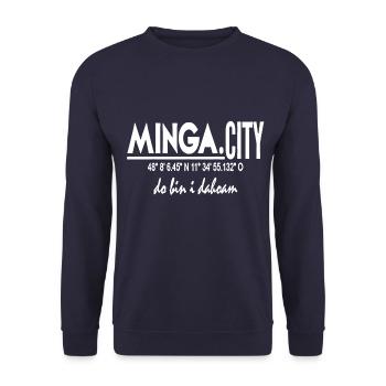 MINGA MÜNCHEN GERMANY WIESN BIERGARTEN - Unisex Pullover - Navy - Vorne - Alina (178cm) & Michal (187cm)
