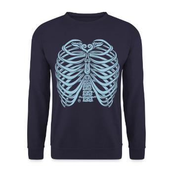 Swirly Torso - Unisex Pullover - Navy - Vorne - Alina (178cm) & Michal (187cm)