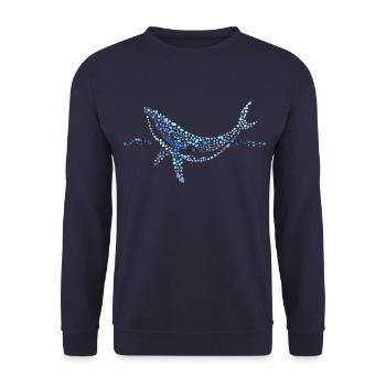 Waltropfen Aquarell - Unisex Pullover - Navy - Vorne - Alina (178cm) & Michal (187cm)