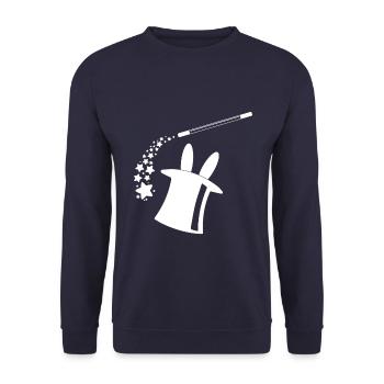 Chapeau de lapin de baguette magique magique magique de magicien - Sweat-shirt Unisexe - marine - Devant - Alina (178cm) & Michal (187cm)