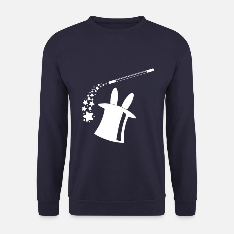 Zauberer Magic Magisch Zaubern Zauberstab Hase Hut - Unisex Pullover - Navy