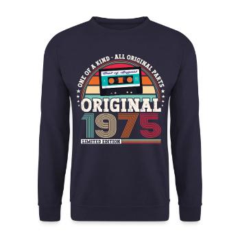 Original Août 1975 47th Birthday Gift Fun - Sweat-shirt Unisexe - marine - Devant - Alina (178cm) & Michal (187cm)