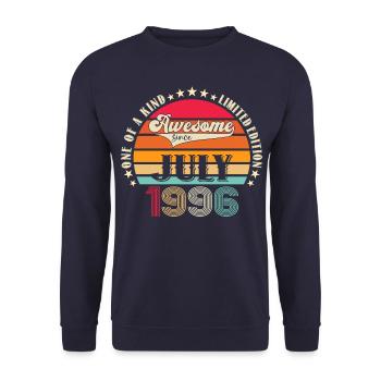 Awesome since August 1996 26th Birthday Gift - Unisex Sweatshirt - navy - Front - Alina (178cm) & Michal (187cm)