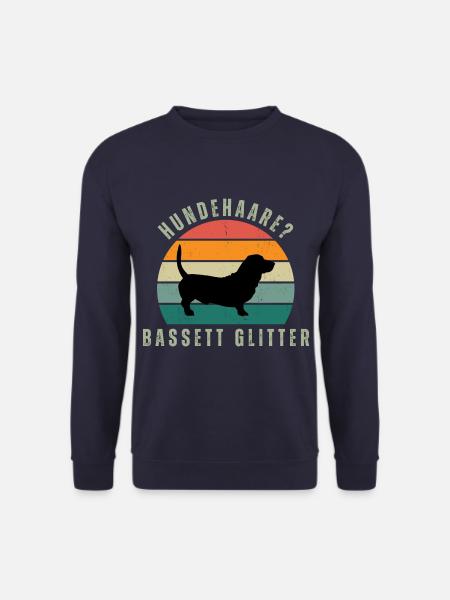 Basset Glitter Retro Sunset - Unisex Pullover - Navy