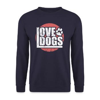 Dog love "Love Dogs" - Unisex Sweatshirt - navy - Front - Alina (178cm) & Michal (187cm)
