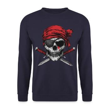 Pirate - Sweat-shirt Unisexe - marine - Devant - Alina (178cm) & Michal (187cm)