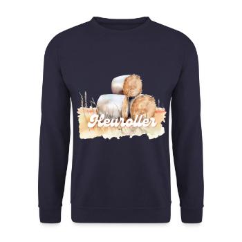 Retro Heuroller - Unisex Pullover - Navy - Vorne - Alina (178cm) & Michal (187cm)