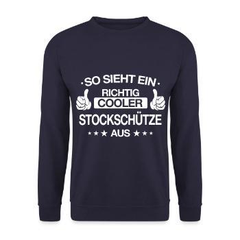Stockschießen Eisstockschießen Eisstock Spruch - Unisex Pullover - Navy - Vorne - Alina (178cm) & Michal (187cm)