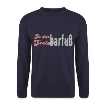 In der Seele barfuß - Unisex Pullover - Navy - Vorne - Alina (178cm) & Michal (187cm)