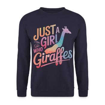 Giraffe Animal Africa Giraffes - Unisex Sweatshirt - navy - Front - Alina (178cm) & Michal (187cm)