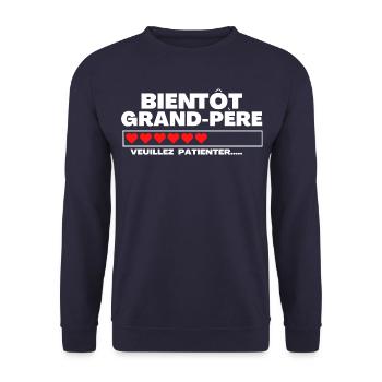 Bientôt Grand-Père - Sweat-shirt Unisexe - marine - Devant - Alina (178cm) & Michal (187cm)