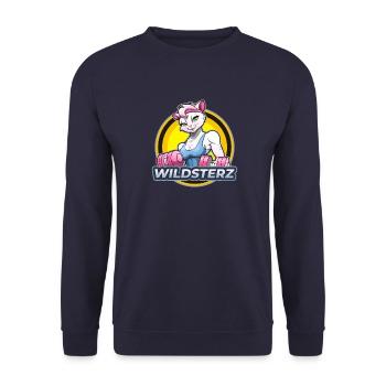 Wildsterz - Katze - Unisex Pullover - Navy - Vorne - Alina (178cm) & Michal (187cm)