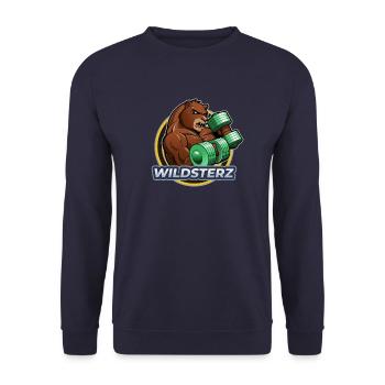 Wildsterz - Bär - Unisex Pullover - Navy - Vorne - Alina (178cm) & Michal (187cm)