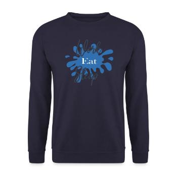 Design Work Eat Sleep - Sweat-shirt Unisexe - marine - Devant - Alina (178cm) & Michal (187cm)