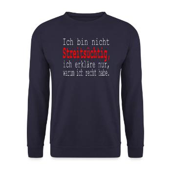 Sarkasmus Ironie Sarkastische Sprüche - Unisex Pullover - Navy - Vorne - Alina (178cm) & Michal (187cm)