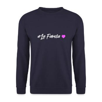 La Familia Heart - Unisex Sweatshirt - navy - Front - Alina (178cm) & Michal (187cm)