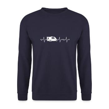 herzschlag motorhome camper - Unisex Sweatshirt - navy - Front - Alina (178cm) & Michal (187cm)