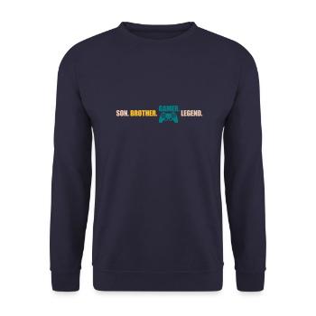 son brother gamer legend - Unisex Pullover - Navy - Vorne - Alina (178cm) & Michal (187cm)